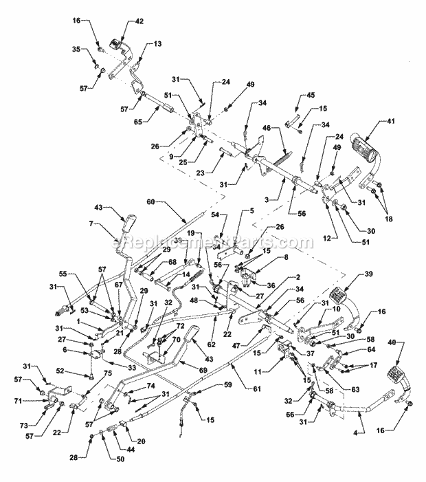 Controls 1b065g & Before Diagram and Parts List for 5254E 54AE542-710, 54BE542-710, 54CE542-710 Cub Cadet Lawn Tractor